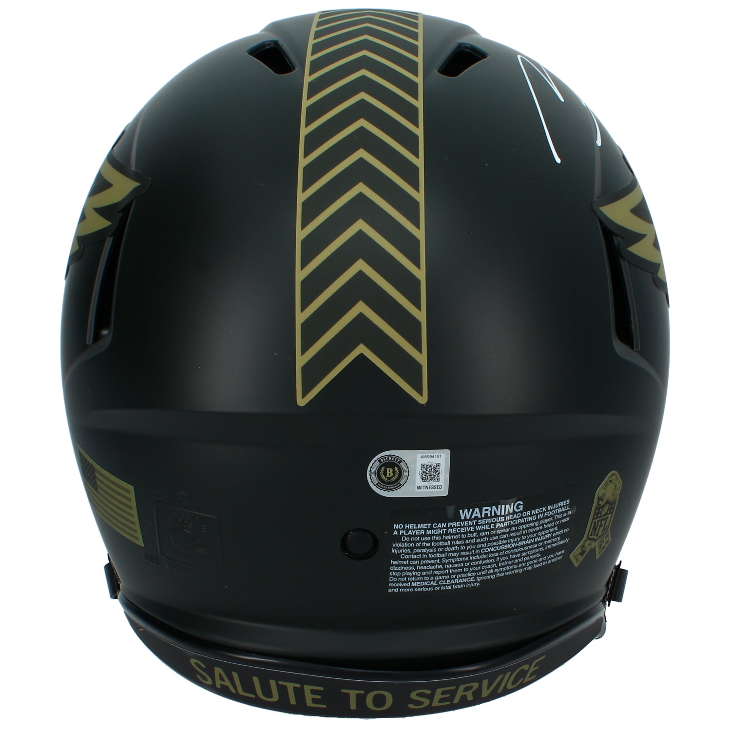 Makai Lemon Autographed Philadelphia Eagles 2025 Salute to Service Speed Authentic Helmet Beckett