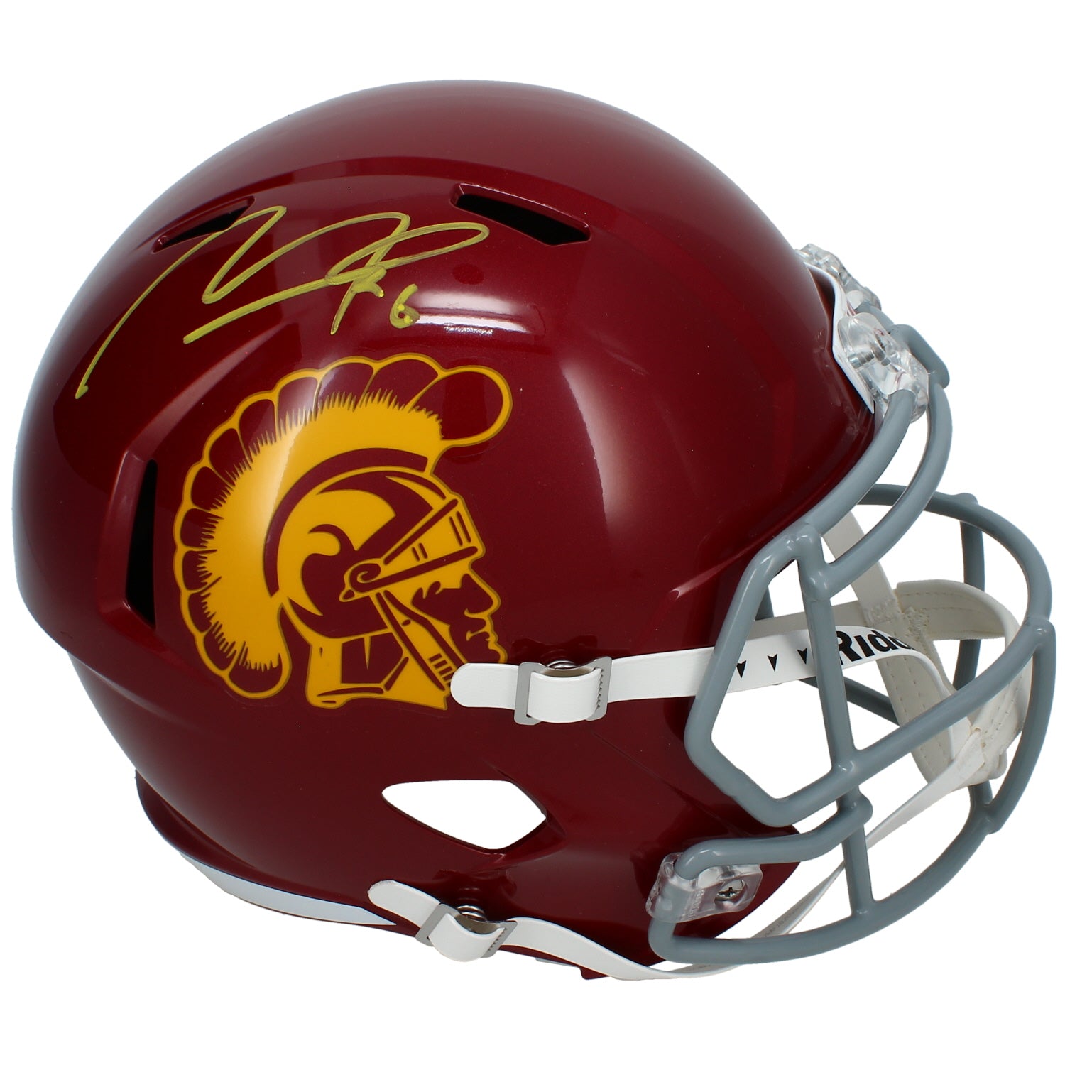 Makai Lemon Autographed USC Trojans Speed Full Size Helmet Beckett Witnessed