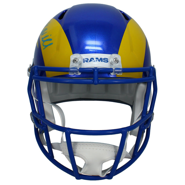 Kyren Williams Autographed (Blue Ink) L.A. Rams Full Size Speed Helmet Beckett