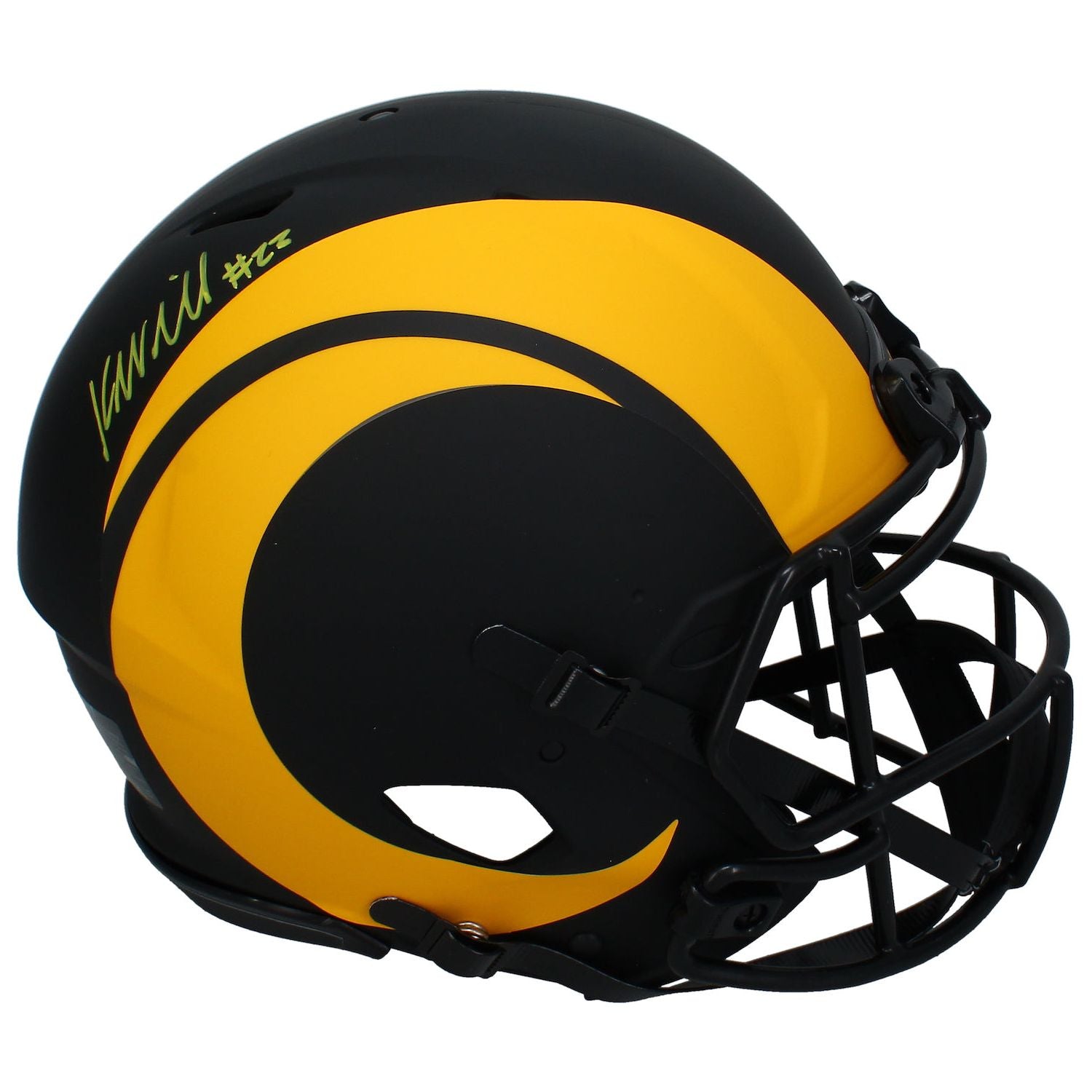 Kyren Williams Autographed (Yellow) Rams Eclipse Authentic Speed Helmet Beckett