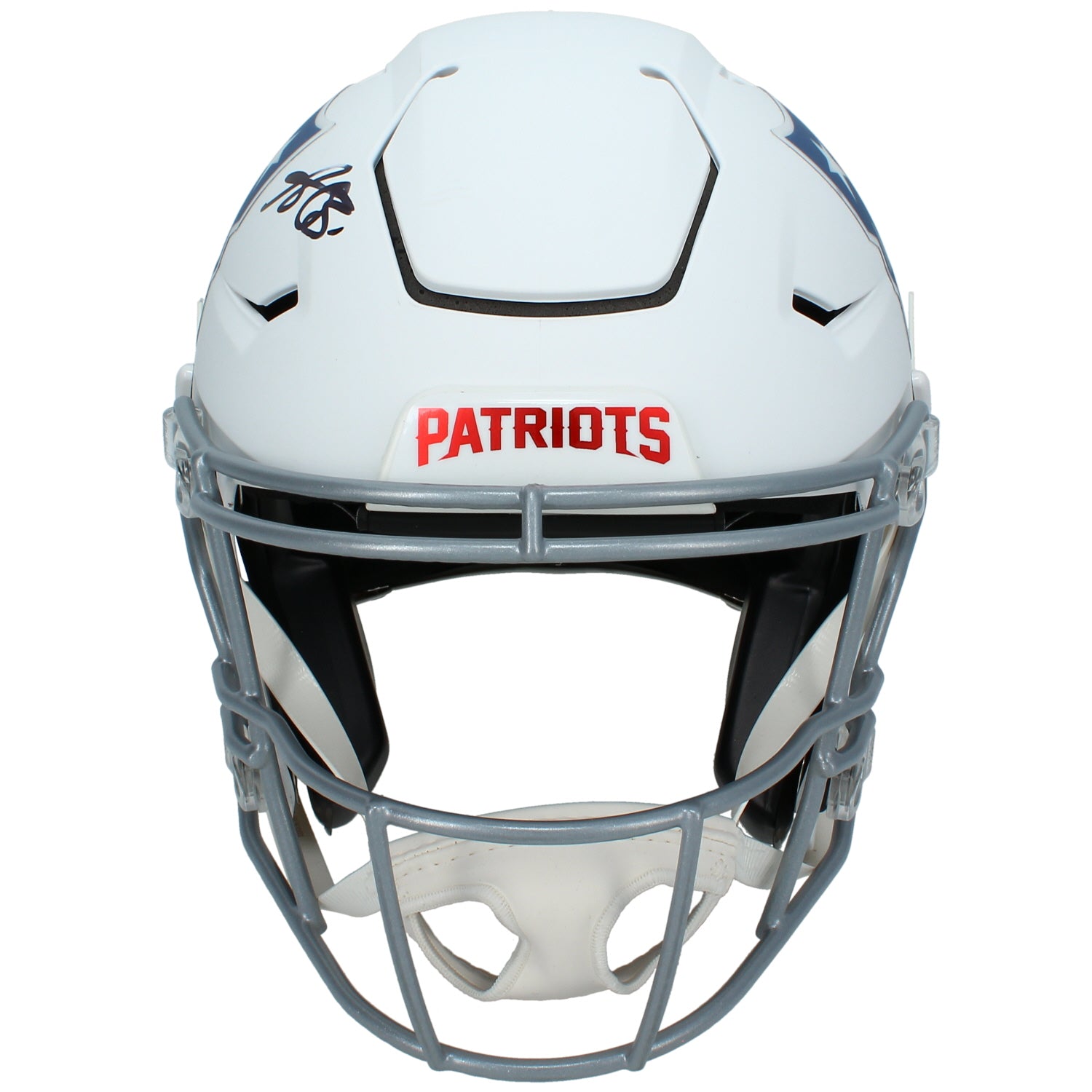 A.J. Brown Autographed New England Patriots White Rivalries Speedflex Authentic Helmet Beckett