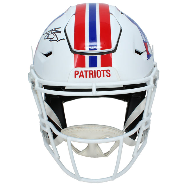 A.J. Brown Autographed New England Patriots 1982-89 Throwback Speedflex Authentic Helmet Beckett