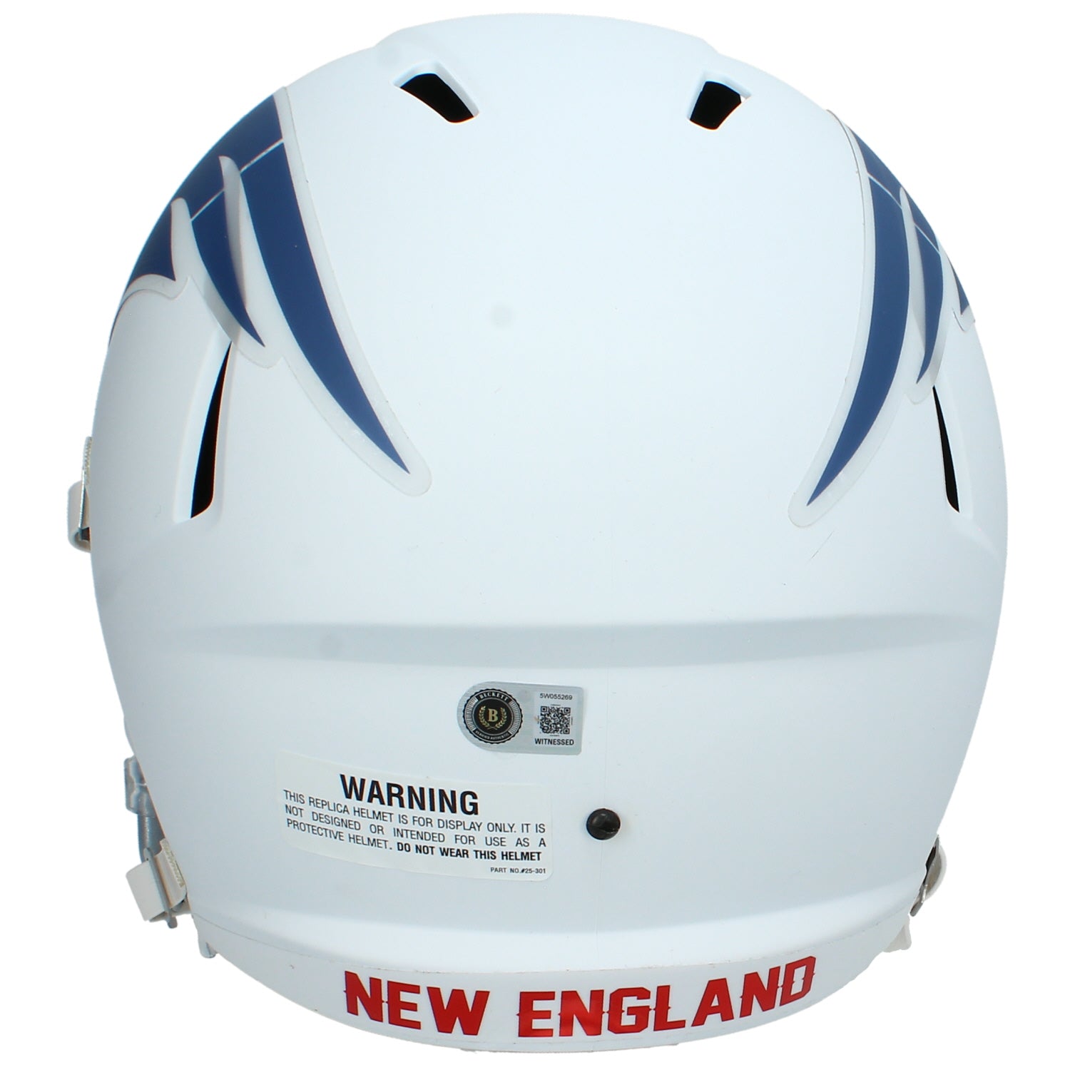 A.J. Brown Autographed New England Patriots White Rivalries Speed Full Size Helmet Beckett