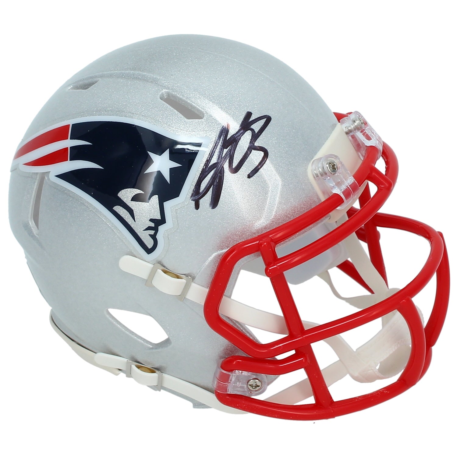 A.J. Brown Autographed New England Patriots Speed Mini Helmet Beckett Witnessed