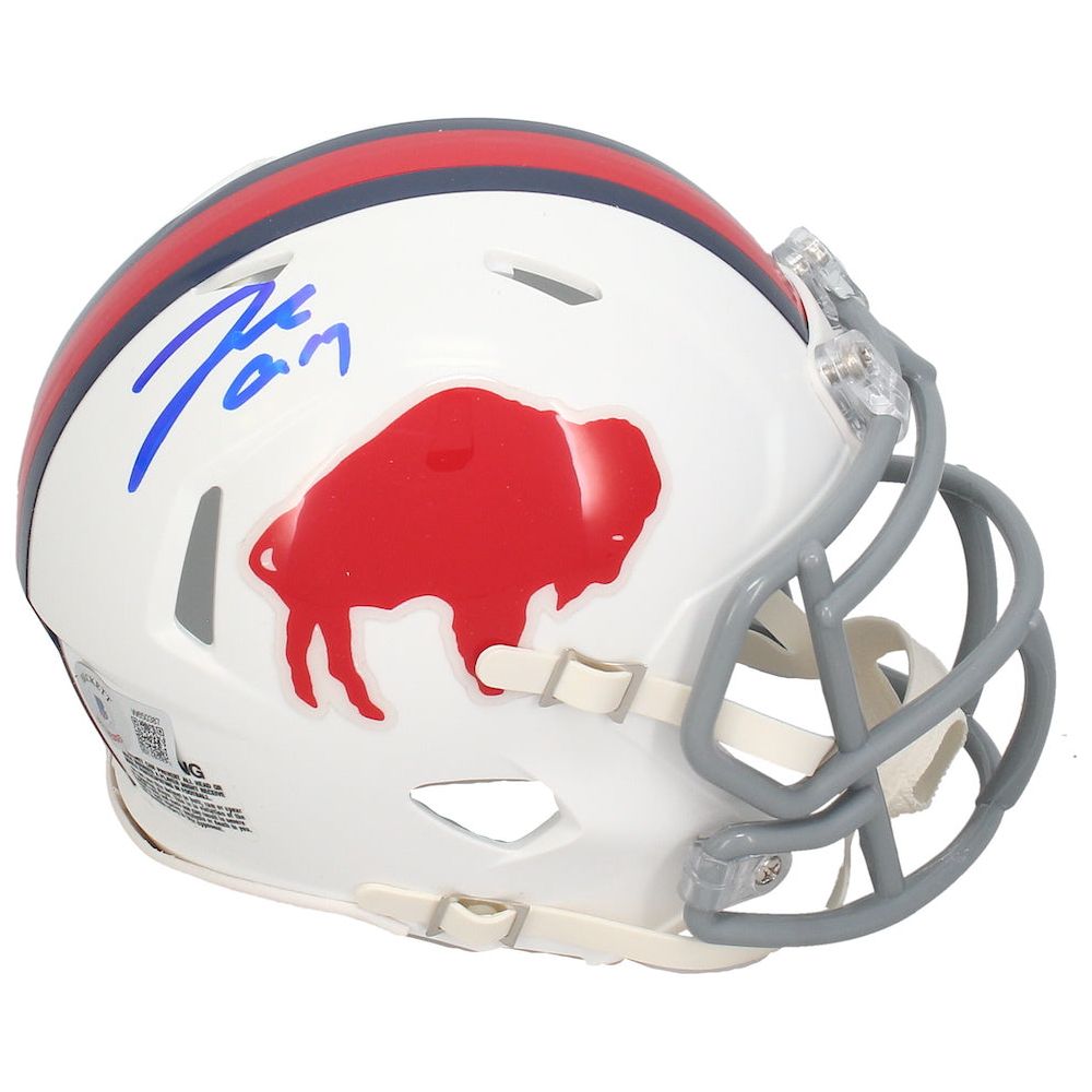 Josh Allen Autographed Throwback Buffalo Bills Mini Speed Helmet Beckett
