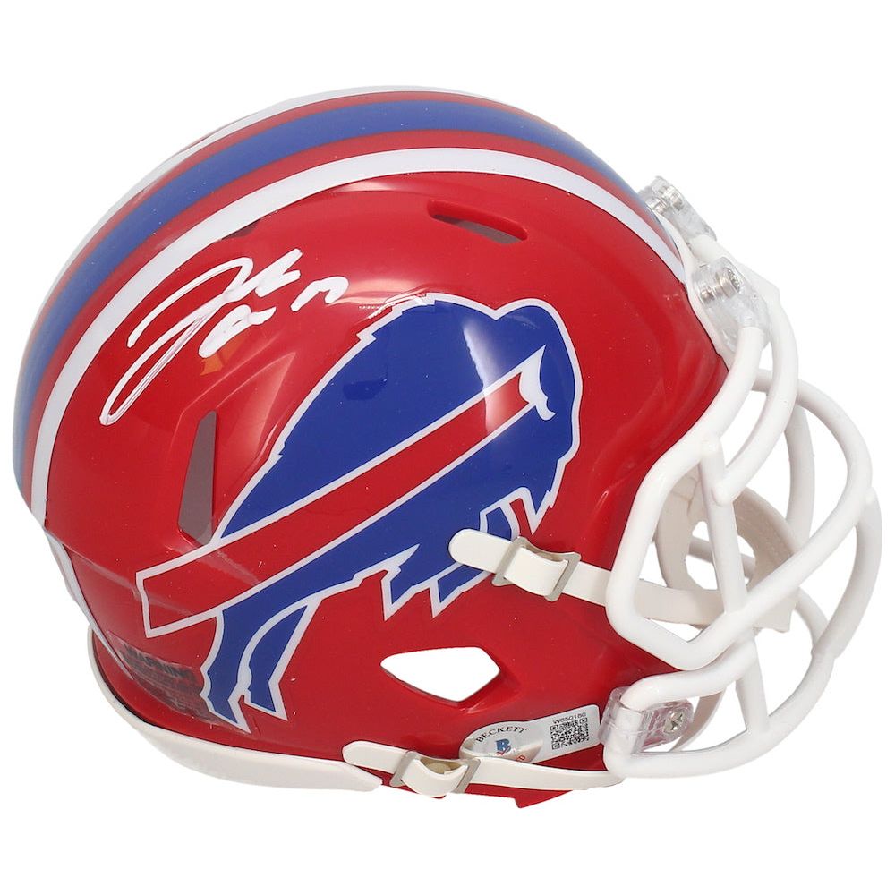 Josh Allen Autographed Throwback 1987-01 Buffalo Bills Mini Helmet Beckett