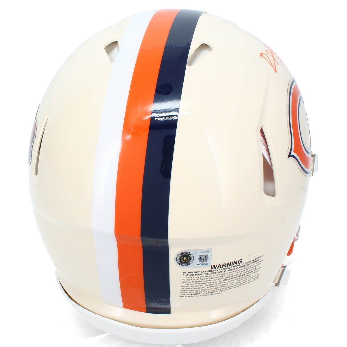 Devin Hester Autographed Chicago Bears 1936 Tribute Speed Authentic Helmet Beckett