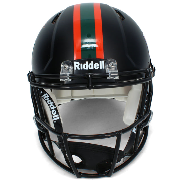 Devin Hester Autographed Miami Hurricanes Black Alternate Speed Authentic Helmet Beckett