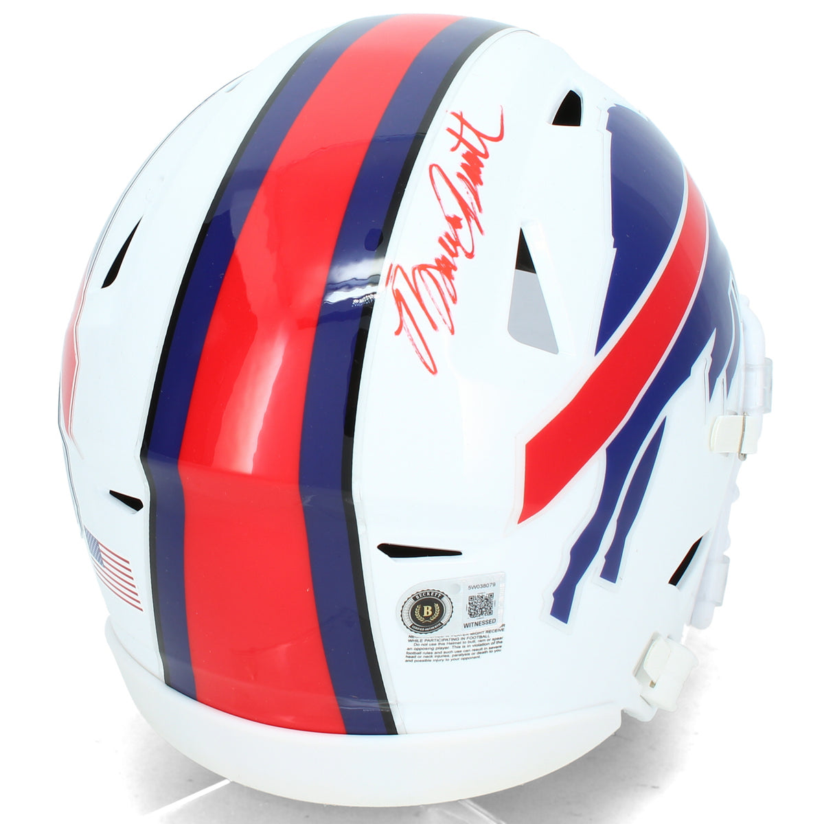 Bruce Smith Autographed Buffalo Bills Speedflex Midi Helmet Beckett Witnessed
