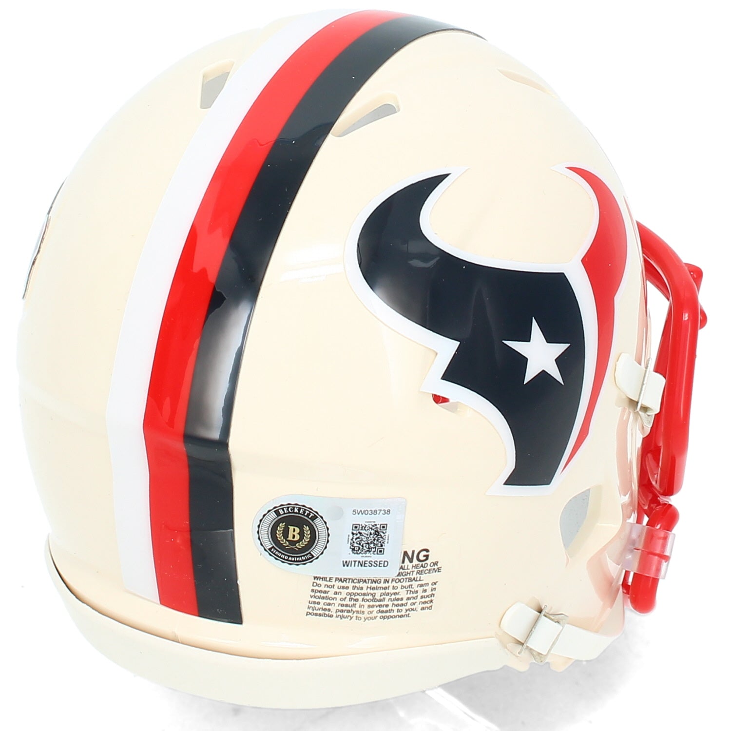 Andre Johnson Autographed Houston Texans RETRO Speed Mini Helmet Beckett