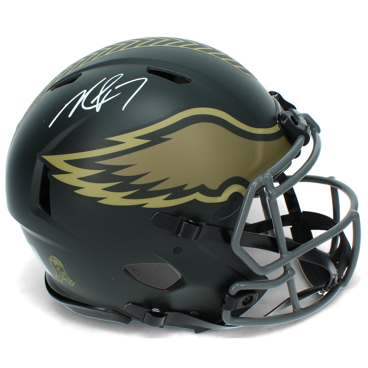 Michael Vick Autographed Philadelphia Eagles 2025 Salute to Service Speed Authentic Helmet Beckett