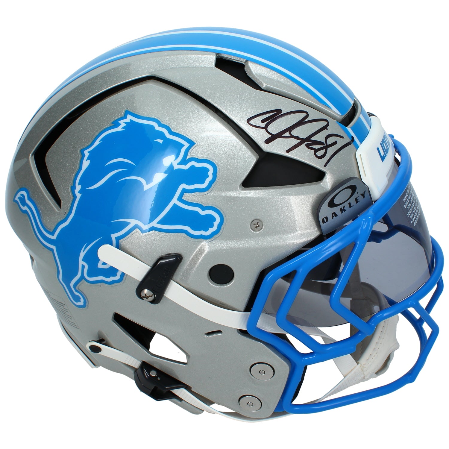 Calvin Johnson Autographed Detroit Lions Axiom Authentic Helmet Beckett Witnessed