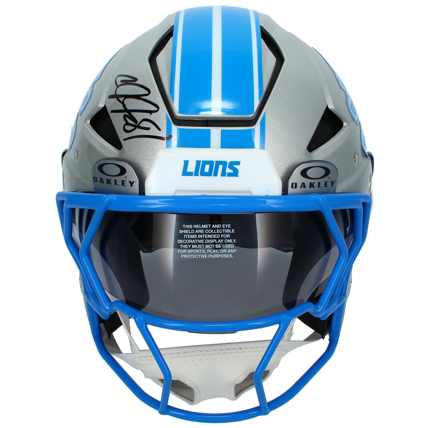 Calvin Johnson Autographed Detroit Lions Axiom Authentic Helmet Beckett Witnessed