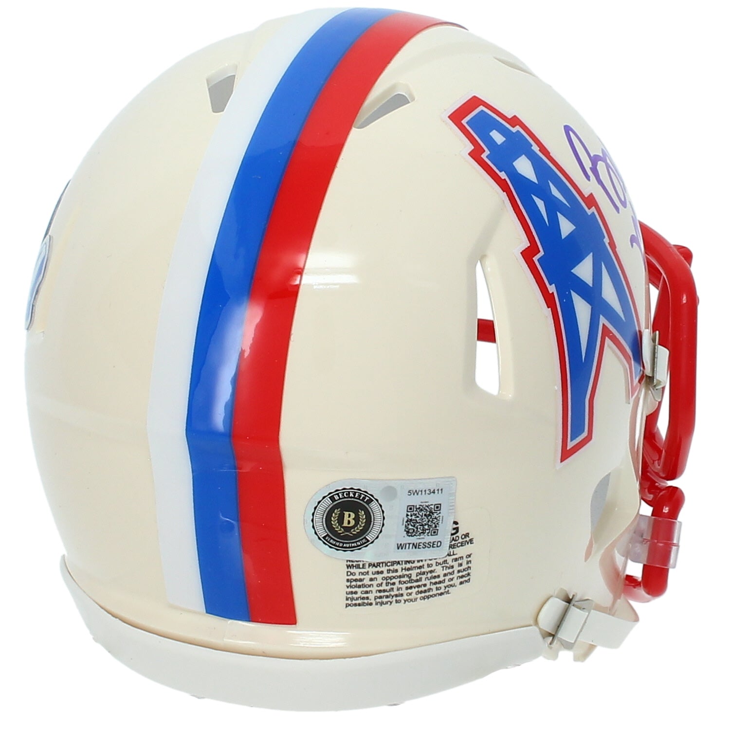 Bruce Matthews Autographed/Inscribed "HOF 07" Tennessee Titans RETRO Speed Mini Helmet Beckett