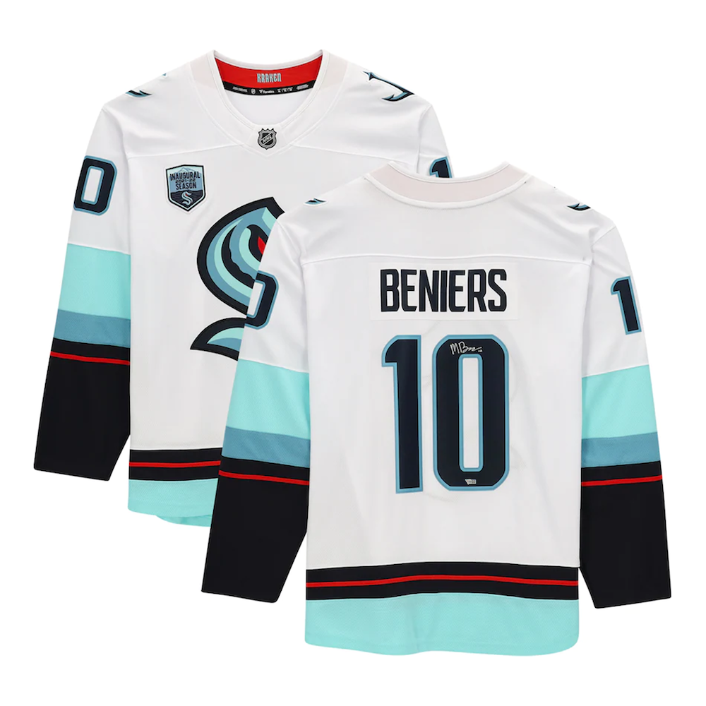 MATT BENIERS Autographed Inaugural Season Patch Seattle Kraken Breakaway Jersey FANATICS