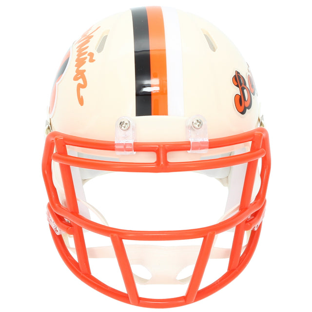 Anthony Munoz Autographed Cincinnati Bengals RETRO Speed Mini Helmet Beckett