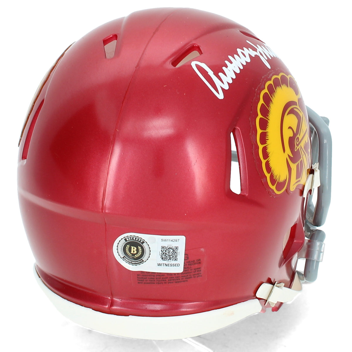 Anthony Munoz Autographed USC Trojans Speed Mini Helmet Beckett Witnessed