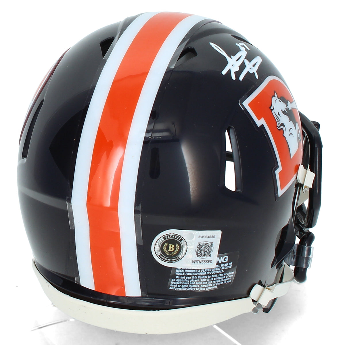 Steve Atwater Autographed Denver Broncos 2022 Color Rush Speed Mini Helmet Beckett