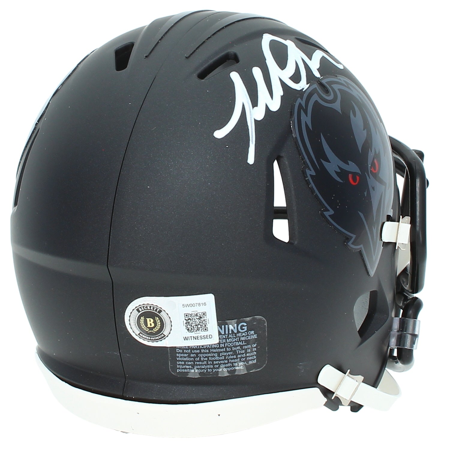 Terrell Suggs Autographed Baltimore Ravens Black 2026 Alternate Speed Mini Helmet Beckett