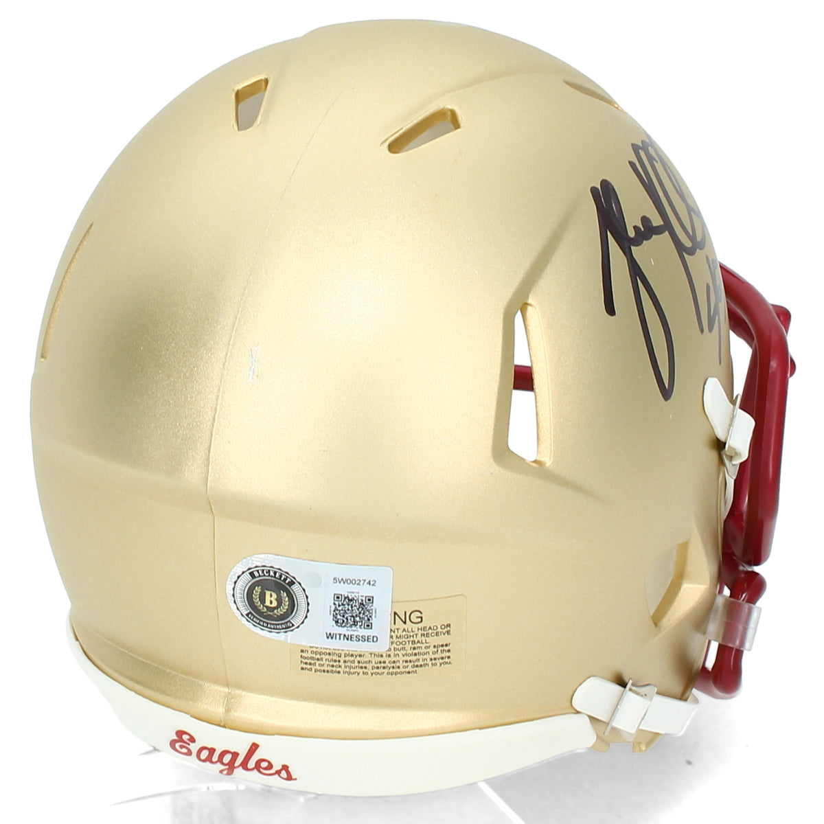 Luke Kuechly Autographed Boston College Eagles Speed Mini Helmet Beckett