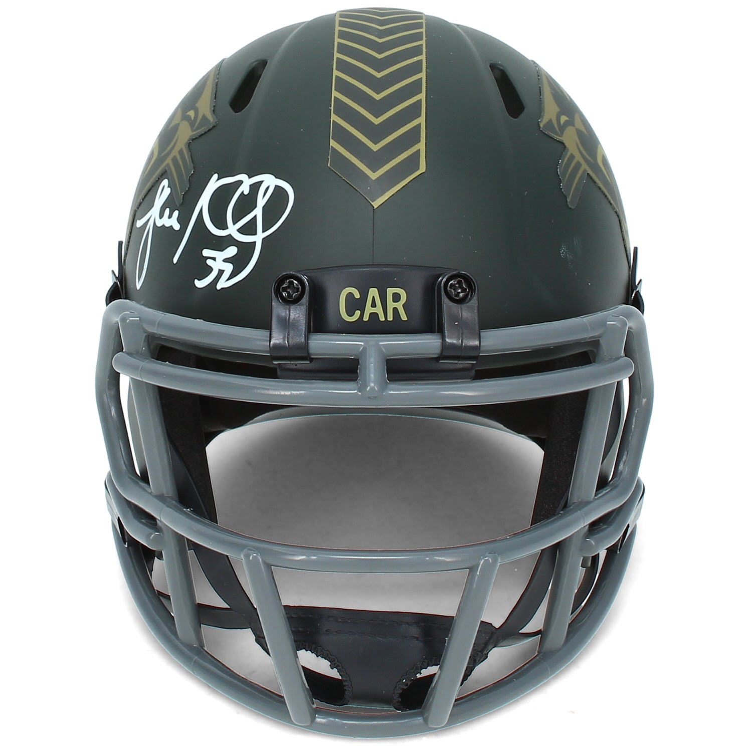 Luke Kuechly Autographed Carolina Panthers 2025 Salute to Service Speed Mini Helmet Beckett