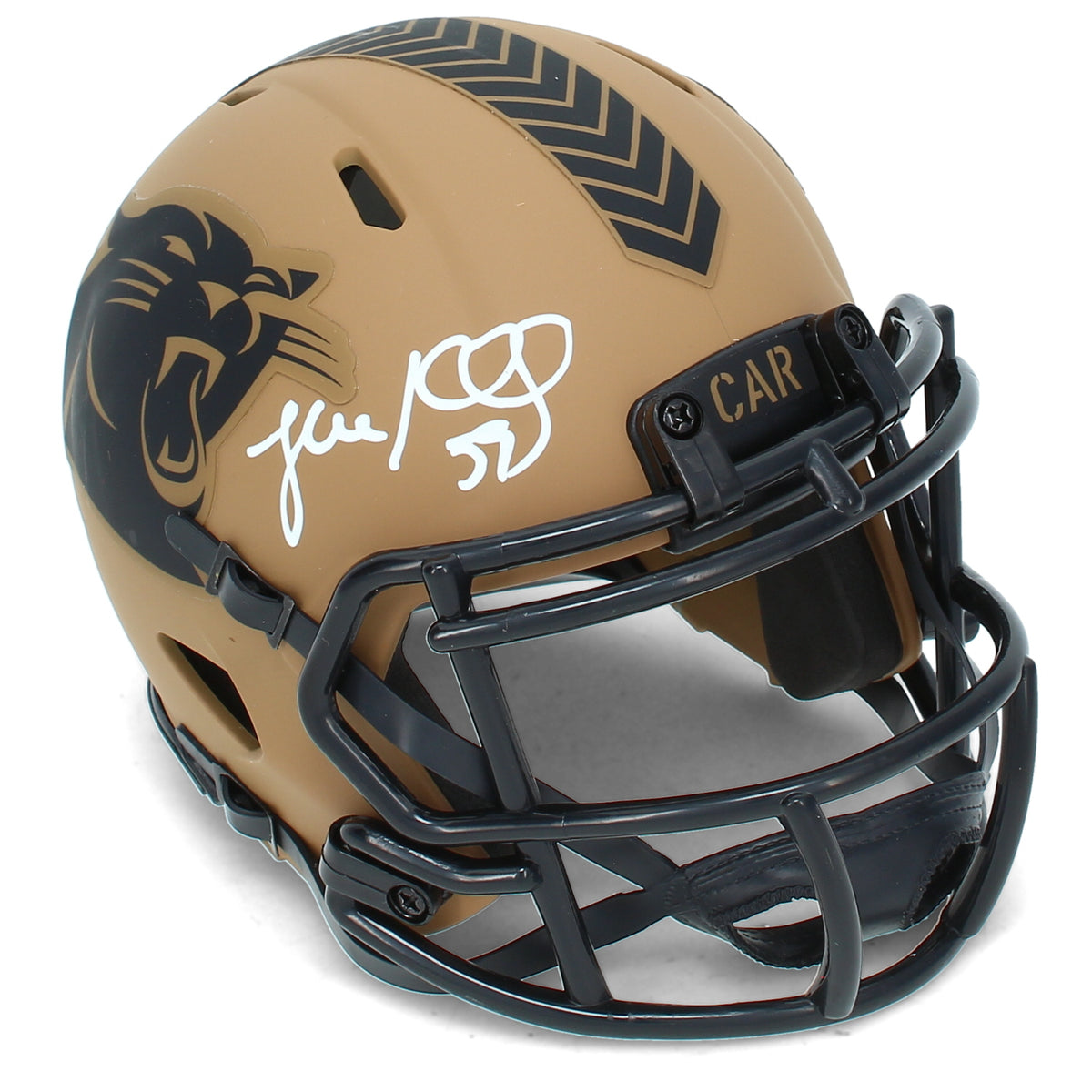 Luke Kuechly Autographed Carolina Panthers 2023 Salute to Service Speed Mini Helmet Beckett