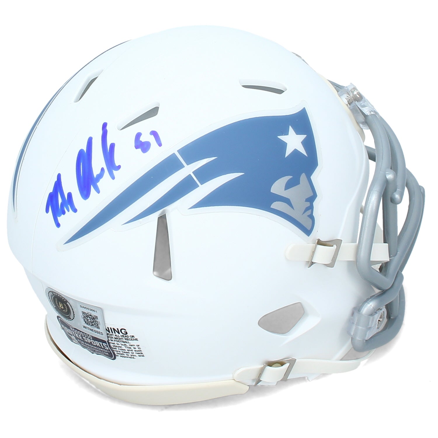 Rob Gronkowski Autographed New England Patriots White Rivalries Speed Mini Helmet Radtke