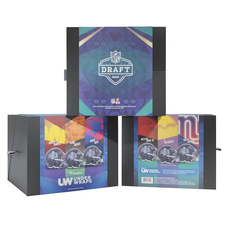 2024 Under Wraps NFL Draft Mystery Mini Helmet Box Fanatics Factory Sealed Box