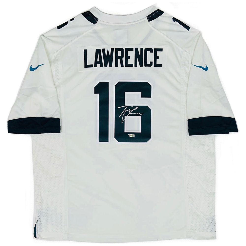 TREVOR LAWRENCE Autographed Jaguars Nike White Game Jersey FANATICS