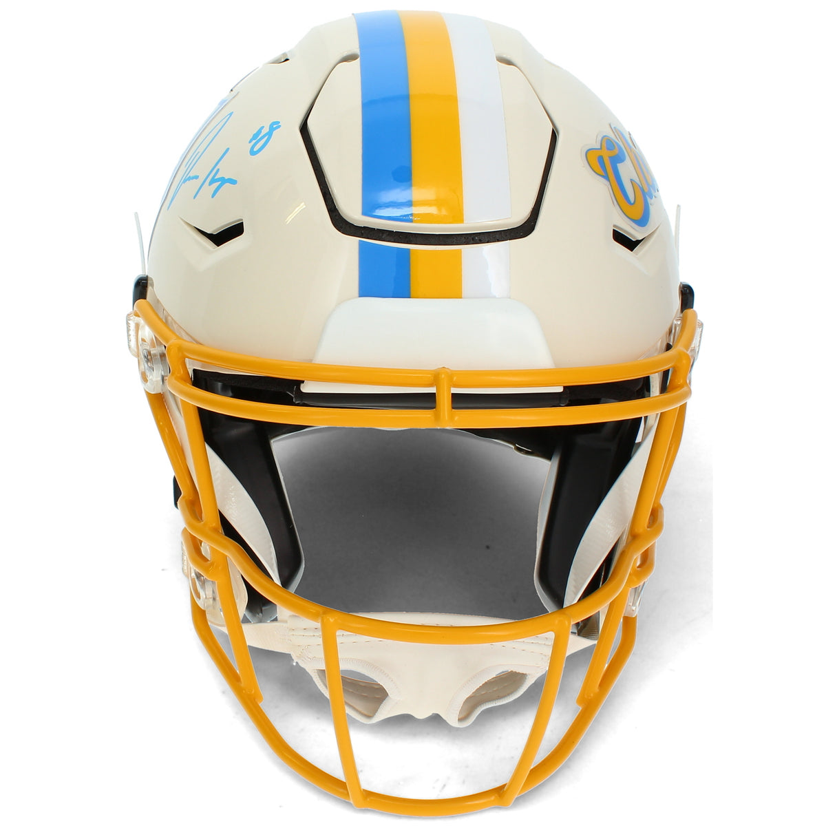 Omarion Hampton Autographed LA Chargers RETRO Speedflex Authentic Helmet Beckett