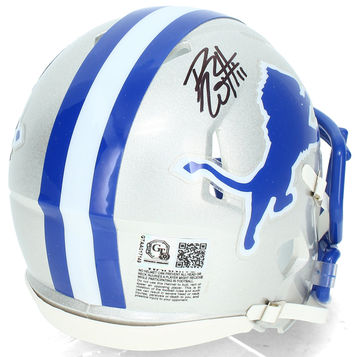 Roy Williams Autographed Detroit Lions 1983-02 Throwback Speed Mini Helmet GTSM