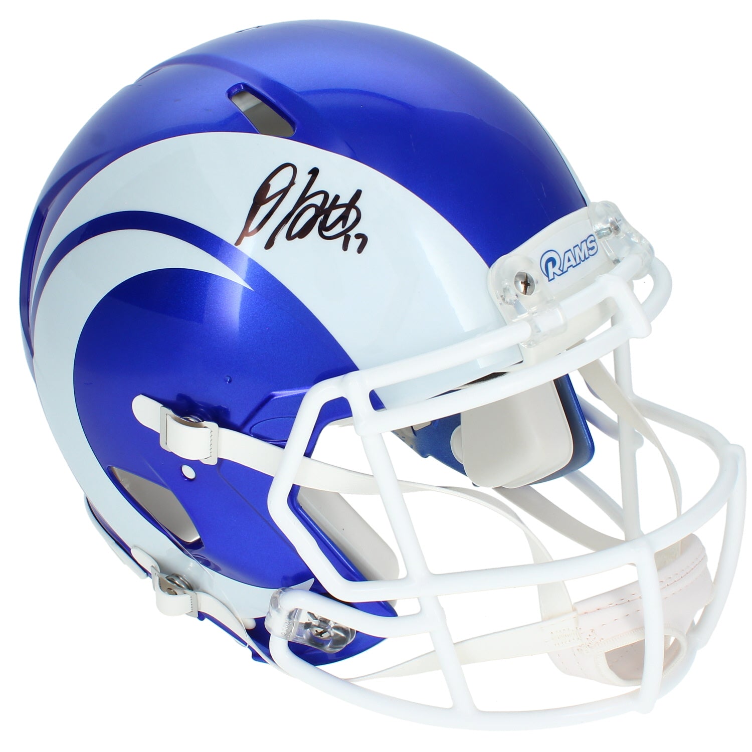 Davante Adams Autographed Los Angeles Rams White 2026 Alternate Fearsome White Speed Authentic Helmet JSA Witnessed