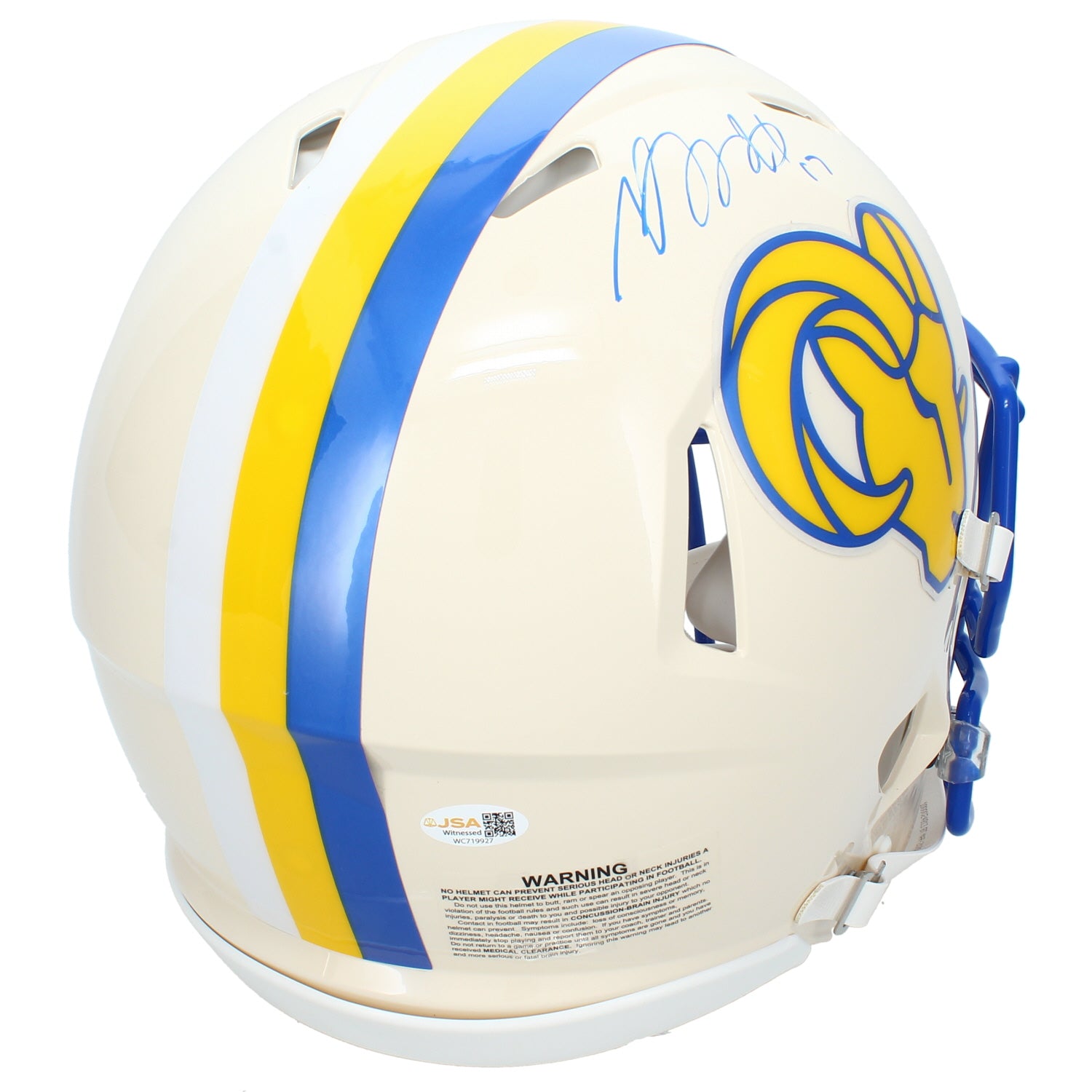 Davante Adams Autographed Los Angeles Rams RETRO Speed Authentic Helmet JSA Witnessed