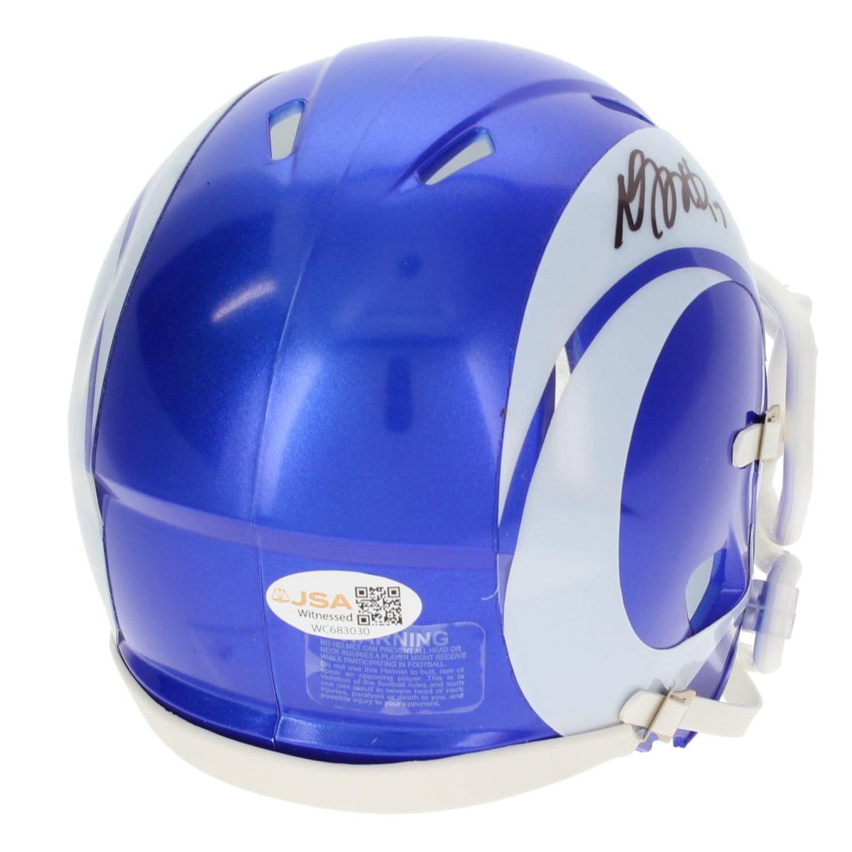 Davante Adams Autographed Los Angeles Rams White 2026 Alternate Fearsome White Speed Mini Helmet JSA