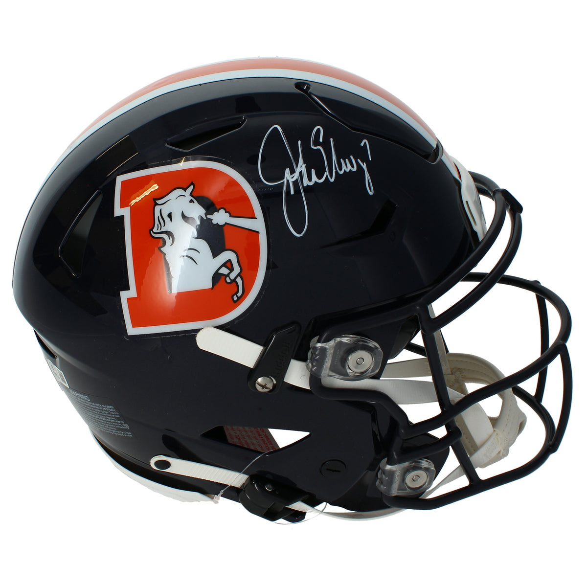 John Elway Autographed Denver Broncos 2023 Color Rush Alternate Speedflex Authentic Helmet Beckett