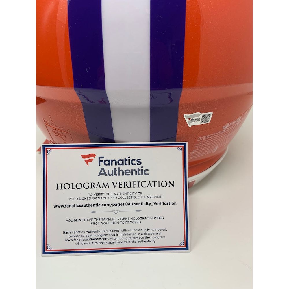 DJ UIAGALELEI Autographed Clemson Tigers Authentic Speed Helmet FANATICS