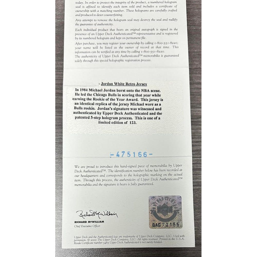 Michael Jordan Autographed Chicago Bulls Original M&N Rookie Jersey UDA LE 110/123