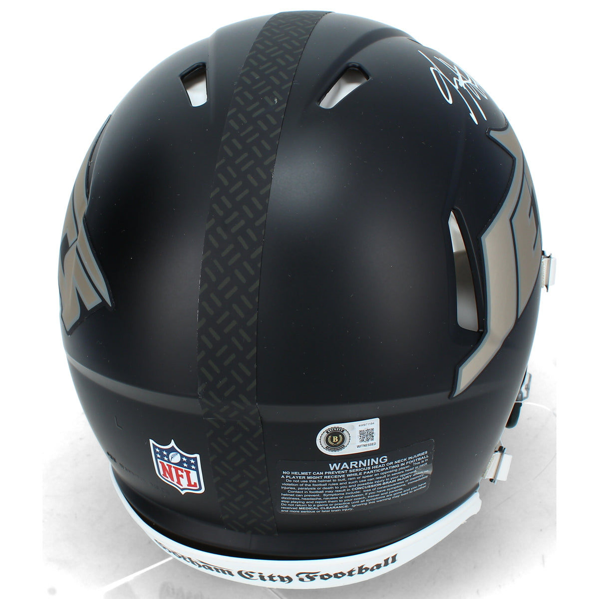 Breece Hall Autographed New York Jets Black Rivalries Speed Authentic Helmet Beckett