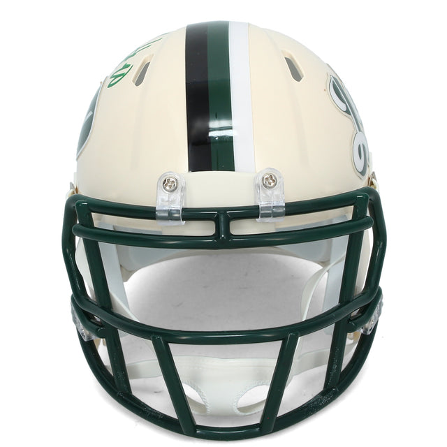 Breece Hall Autographed New York Jets RETRO Speed Mini Helmet Beckett Witnessed