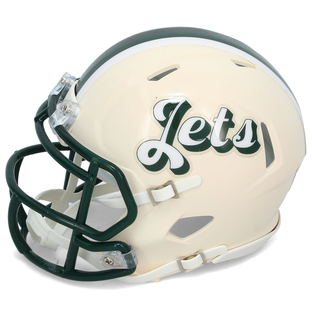 Breece Hall Autographed New York Jets RETRO Speed Mini Helmet Beckett Witnessed