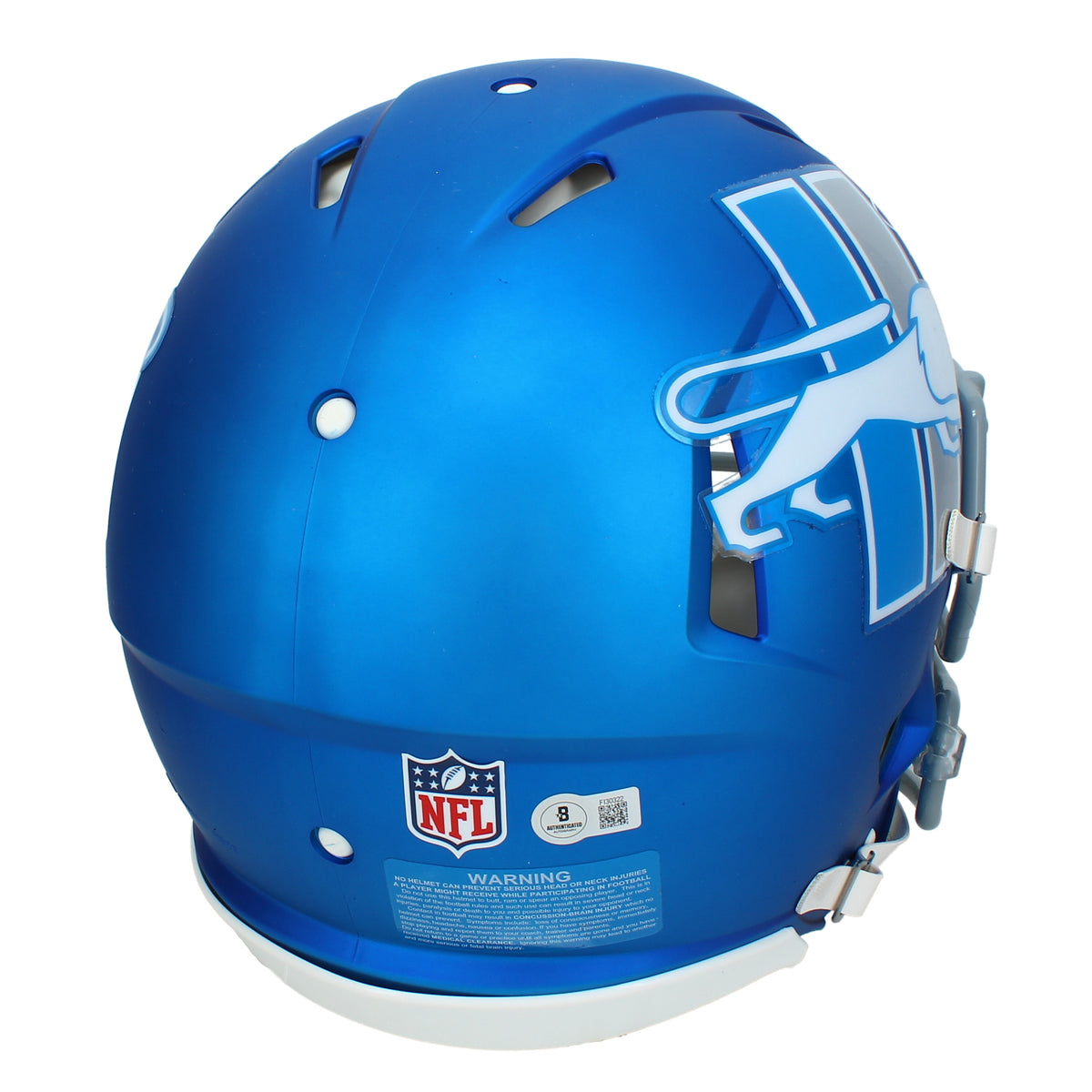 Jameson Williams Autographed Detroit Lions Blue 2023 Alternate Speed Authentic Helmet