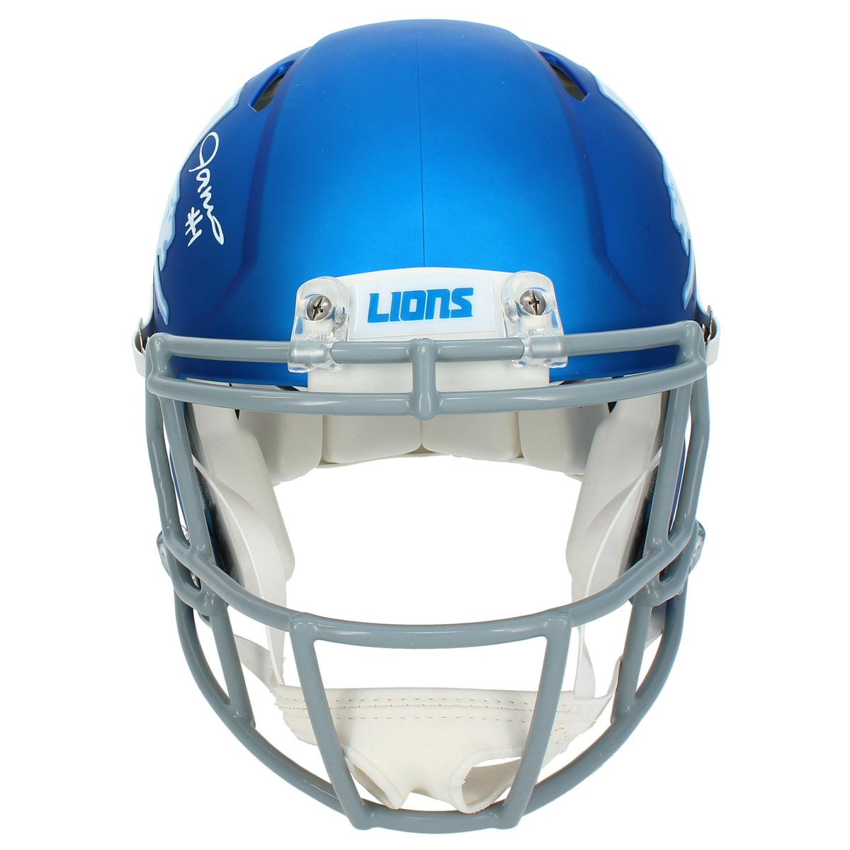 Jameson Williams Autographed Detroit Lions Blue 2023 Alternate Speed Authentic Helmet