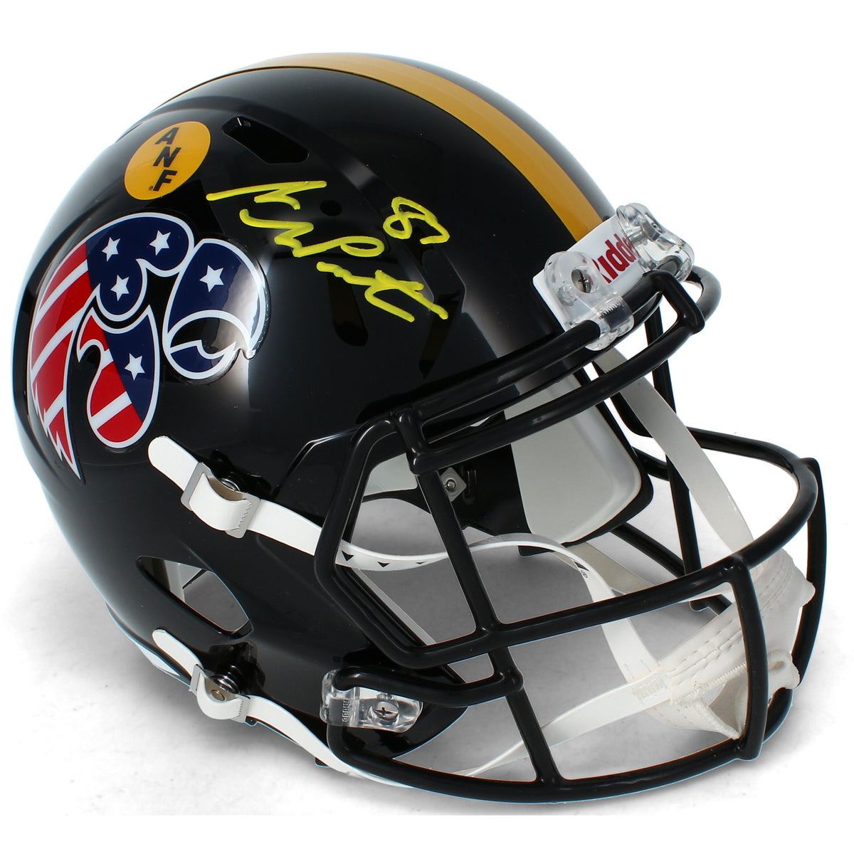 Sam LaPorta Autographed Iowa Hawkeyes Black Alternate Stars & Stripes Speed Full Size Helmet Beckett