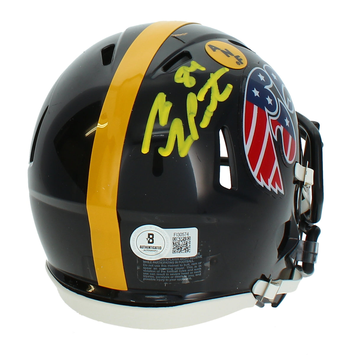 Sam LaPorta Autographed Iowa Hawkeyes Black Alternate Stars & Striples Speed Mini Helmet Beckett