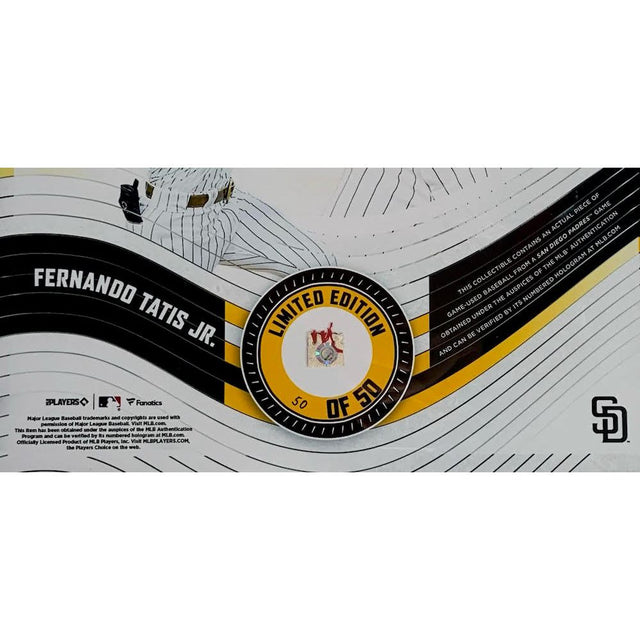 FERNANDO TATIS Jr. Unsigned Padres Framed 15" x 17" Game Used Baseball Collage LE 50/50