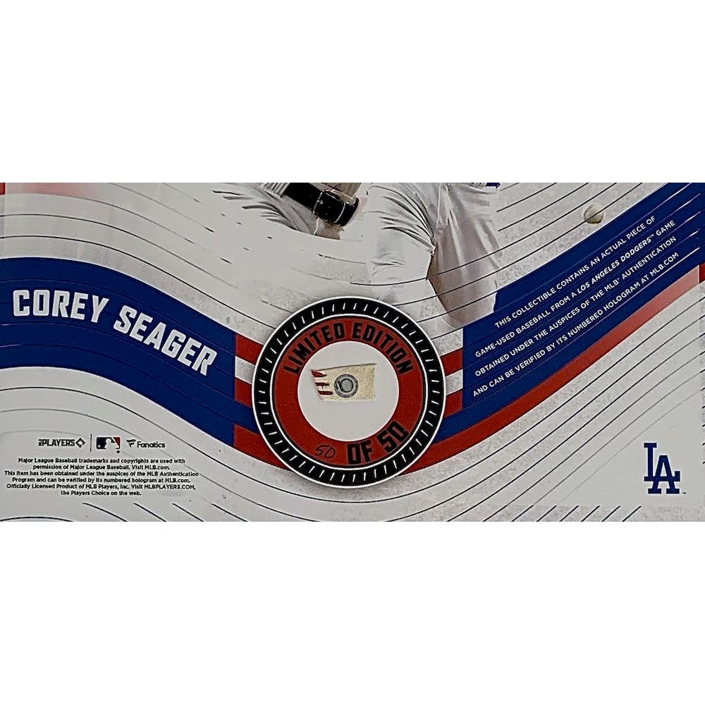 COREY SEAGER Unsigned Dodgers Framed 15" x 17" Game Used Baseball Collage LE 50/50