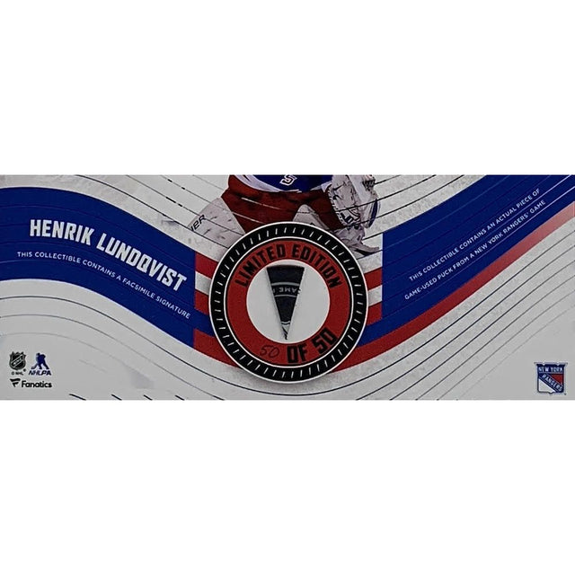 HENRIK LUNDQVIST New York Rangers Framed 15 x 17 Game Used Puck Collage LE 50/50