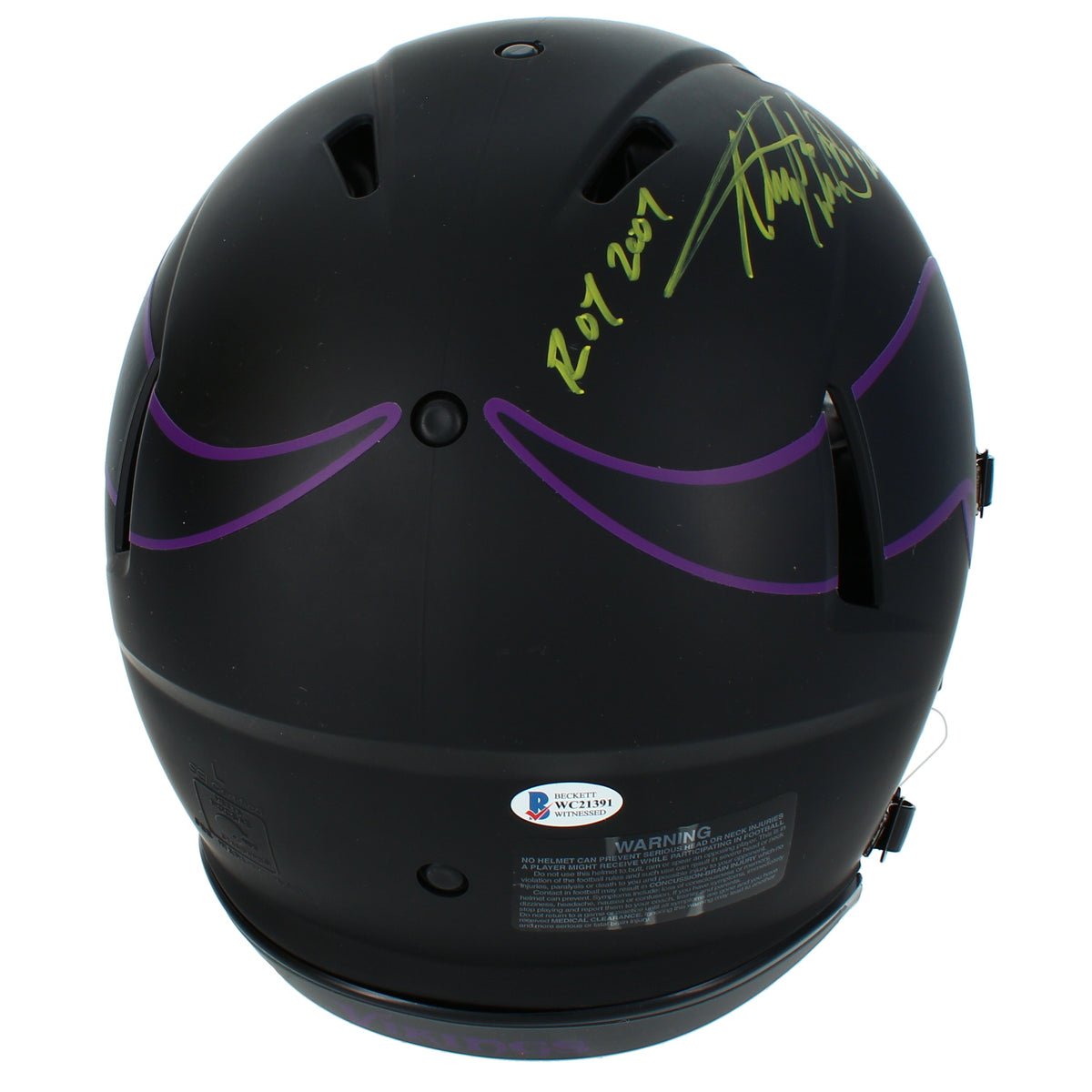 Adrian Peterson Autographed/Dual Inscribed Minnesota Vikings Eclipse Speed Authentic Helmet Beckett
