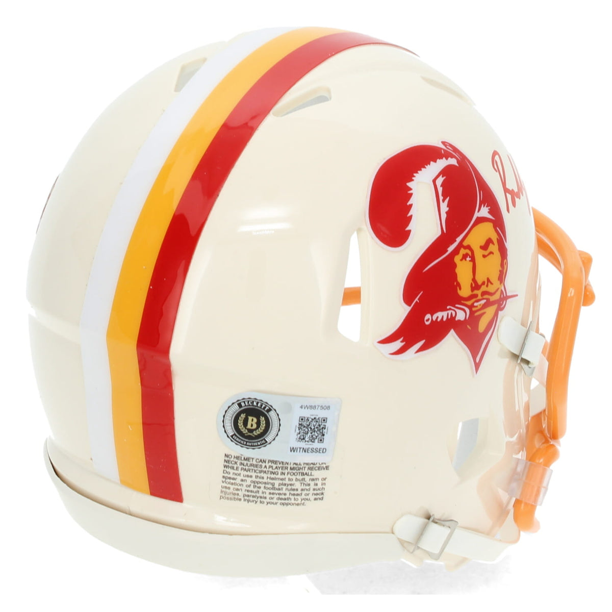 Baker Mayfield Autographed Tampa Bay Buccaneers RETRO Speed Mini Helmet Beckett