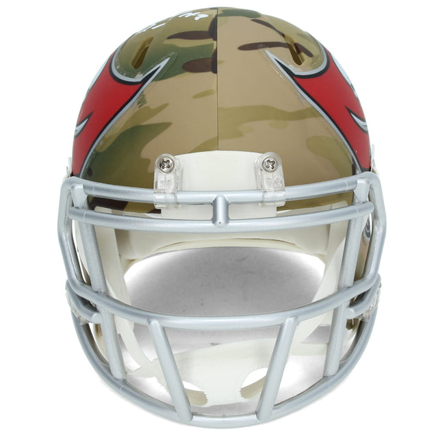 Bucky Irving Autographed Tampa Bay Buccaneers CAMO Speed Mini Helmet Beckett